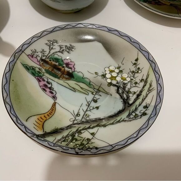 Vintage, Hand Painted Japanese Tea Set Antique - Picture 9 of 16